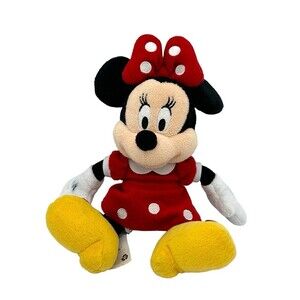Disney Minnie Mouse Plush Red Dress w/ White Polka Dots 10”